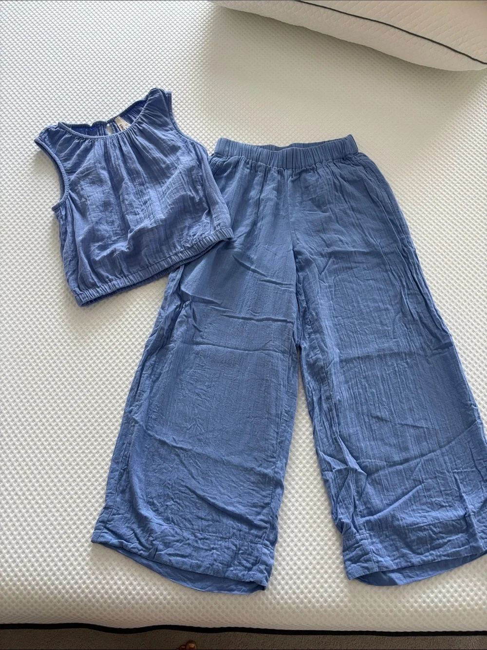 Pact Organic Cotton Blue Cotton Gauze Matching Set